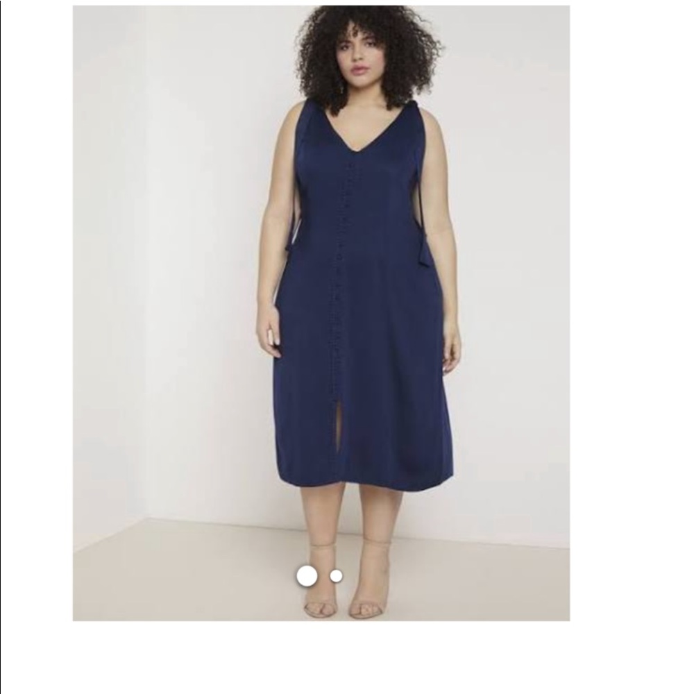 Eloquii button front v-neck midi dress